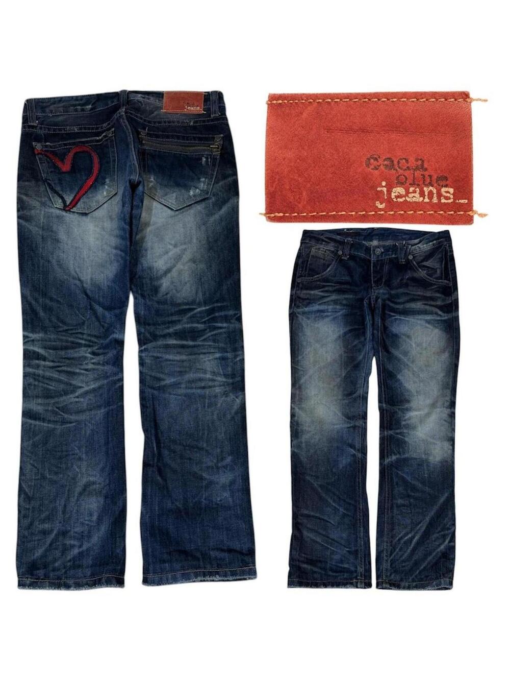 Coca blue denim jeans with heart detail